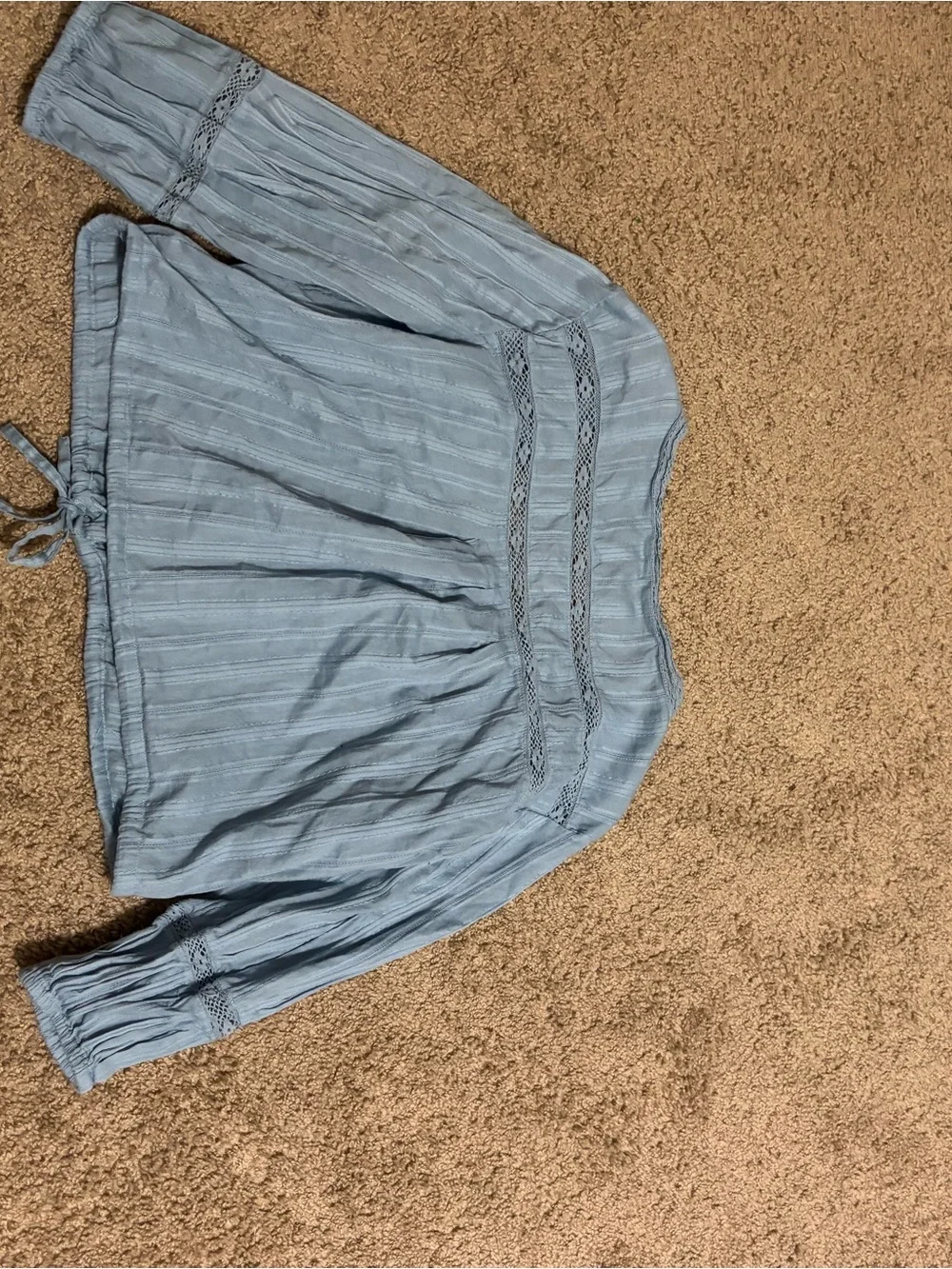 Free People Follow Your Heart blue crop top blouse size Medium - Picture 6 of 6
